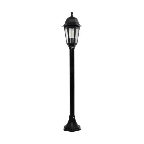 GloboStar® VITRO 203-0192 Vintage Επιδαπέδιο Φωτιστικό Φαναράκι Μονόφωτο 1 x E27 IP44 Μαύρο Πλαστικό Σώμα - Μ16 x Π16 x Υ100cm - Image 3
