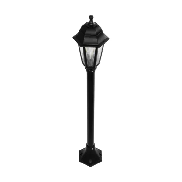 GloboStar® VITRO 203-0192 Vintage Επιδαπέδιο Φωτιστικό Φαναράκι Μονόφωτο 1 x E27 IP44 Μαύρο Πλαστικό Σώμα - Μ16 x Π16 x Υ100cm - Image 4