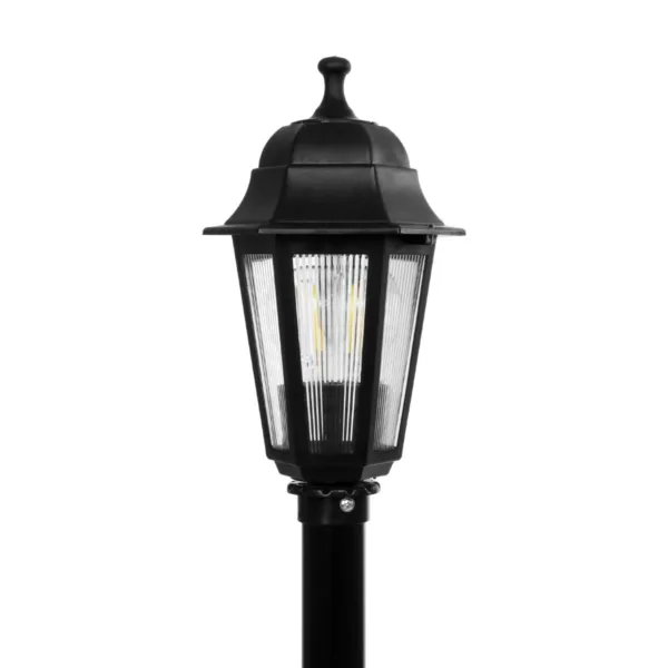 GloboStar® VITRO 203-0192 Vintage Επιδαπέδιο Φωτιστικό Φαναράκι Μονόφωτο 1 x E27 IP44 Μαύρο Πλαστικό Σώμα - Μ16 x Π16 x Υ100cm - Image 5
