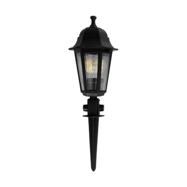 GloboStar® VITRO 203-0193 Vintage Καρφωτό Φωτιστικό Φαναράκι Μονόφωτο 1 x E27 IP44 Μαύρο Πλαστικό Σώμα - Μ16 x Π16 x Υ51cm - Image 3
