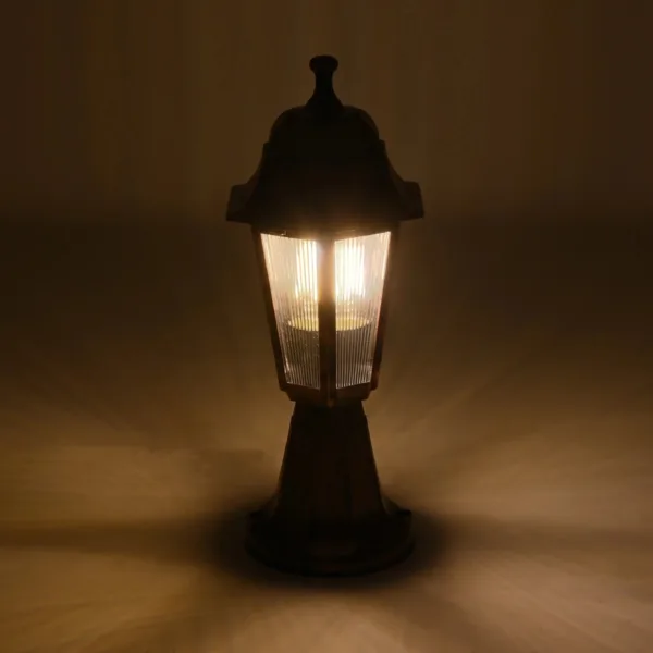 GloboStar® VITRO 203-0195 Vintage Επιδαπέδιο Φωτιστικό Φαναράκι Μονόφωτο 1 x E27 IP44 Χάλκινο Πλαστικό Σώμα - Μ16 x Π16 x Υ39cm - Image 2