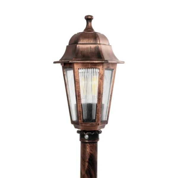 GloboStar® VITRO 203-0197 Vintage Επιδαπέδιο Φωτιστικό Φαναράκι Μονόφωτο 1 x E27 IP44 Χάλκινο Πλαστικό Σώμα - Μ16 x Π16 x Υ100cm - Image 5