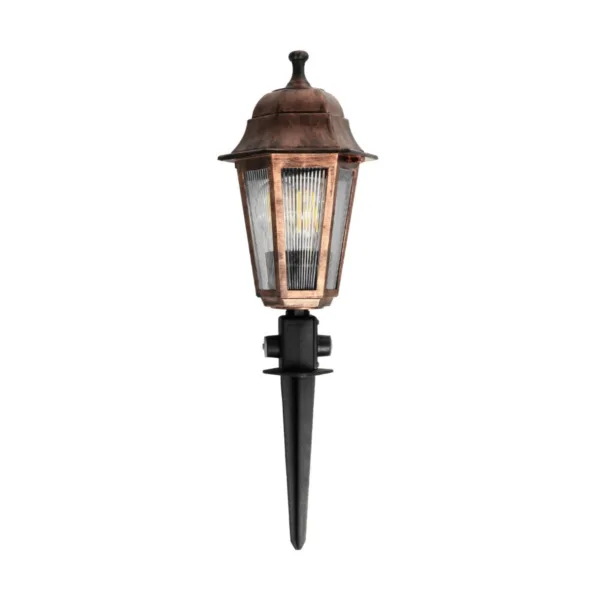 GloboStar® VITRO 203-0198 Vintage Καρφωτό Φωτιστικό Φαναράκι Μονόφωτο 1 x E27 IP44 Χάλκινο Πλαστικό Σώμα - Μ16 x Π16 x Υ51cm - Image 3