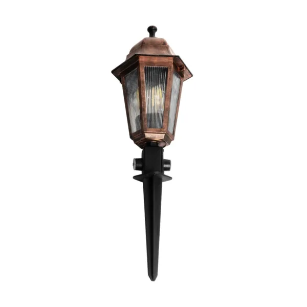 GloboStar® VITRO 203-0198 Vintage Καρφωτό Φωτιστικό Φαναράκι Μονόφωτο 1 x E27 IP44 Χάλκινο Πλαστικό Σώμα - Μ16 x Π16 x Υ51cm - Image 4