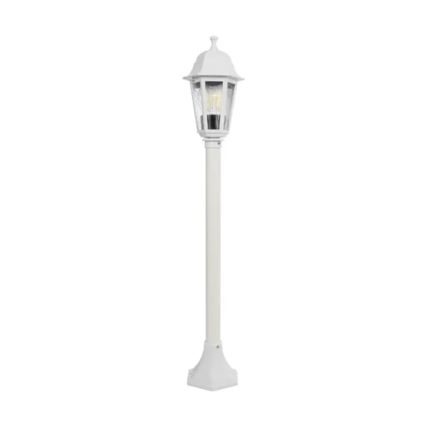GloboStar® VITRO 203-0202 Vintage Επιδαπέδιο Φωτιστικό Φαναράκι Μονόφωτο 1 x E27 IP44 Λευκό Πλαστικό Σώμα - Μ16 x Π16 x Υ100cm - Image 3