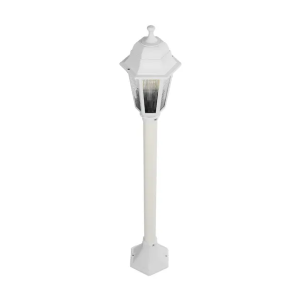 GloboStar® VITRO 203-0202 Vintage Επιδαπέδιο Φωτιστικό Φαναράκι Μονόφωτο 1 x E27 IP44 Λευκό Πλαστικό Σώμα - Μ16 x Π16 x Υ100cm - Image 4