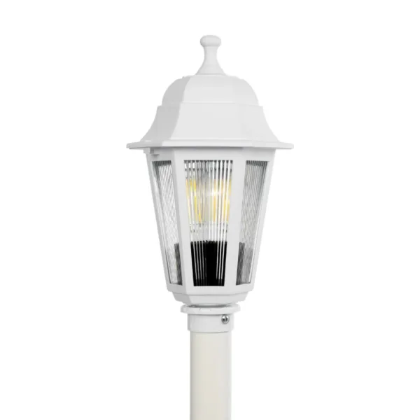 GloboStar® VITRO 203-0202 Vintage Επιδαπέδιο Φωτιστικό Φαναράκι Μονόφωτο 1 x E27 IP44 Λευκό Πλαστικό Σώμα - Μ16 x Π16 x Υ100cm - Image 5