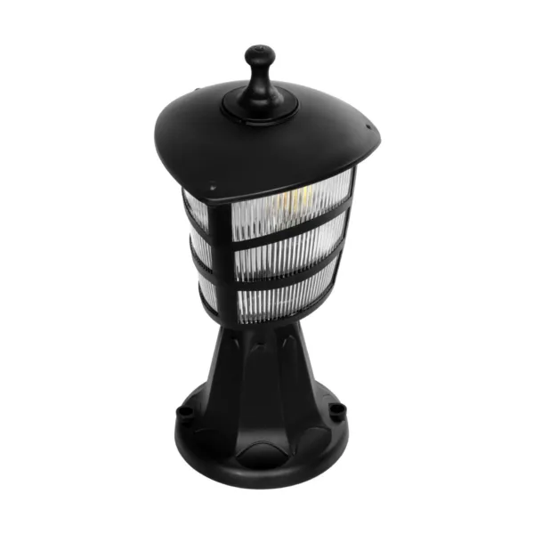GloboStar® ZARDIN 203-0205 Vintage Επιδαπέδιο Φωτιστικό Φαναράκι Μονόφωτο 1 x E27 IP44 Μαύρο Πλαστικό Σώμα - Μ17 x Π17 x Υ33cm - Image 5