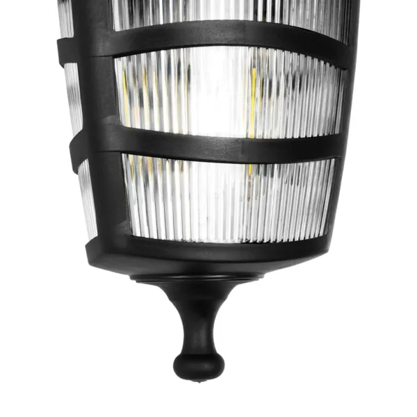 GloboStar® ZARDIN 203-0206 Vintage Επιτοίχιο Φωτιστικό Φαναράκι Μονόφωτο 1 x E27 IP44 Μαύρο Πλαστικό Σώμα - Μ22 x Π17 x Υ27cm - Image 6
