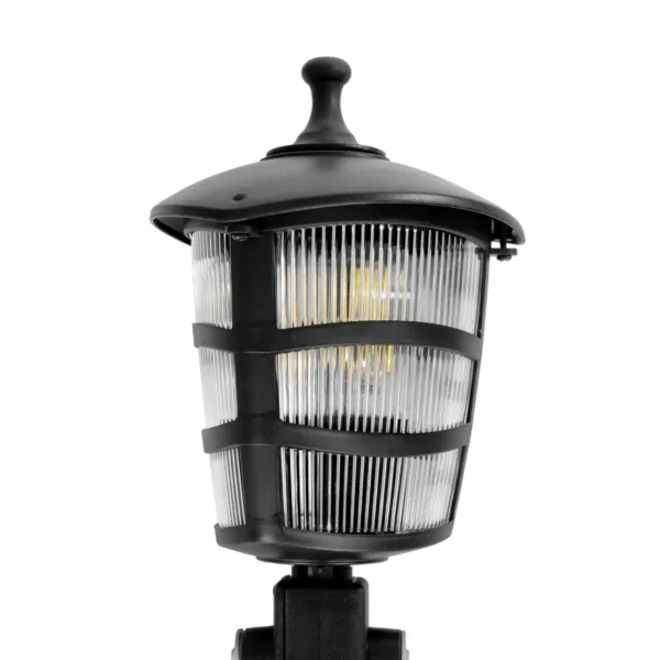 GloboStar® ZARDIN 203-0208 Vintage Καρφωτό Φωτιστικό Φαναράκι Μονόφωτο 1 x E27 IP44 Μαύρο Πλαστικό Σώμα - Μ17 x Π17 x Υ45cm - Image 5