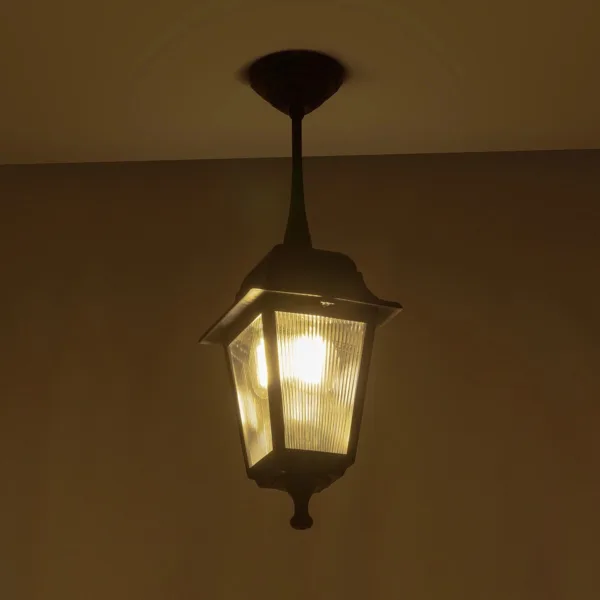 GloboStar® SOLME 203-0209 Vintage Κρεμαστό Φωτιστικό Φαναράκι Μονόφωτο 1 x E27 IP44 Μαύρο Πλαστικό Σώμα - Μ15 x Π15 x Υ50cm - Image 2