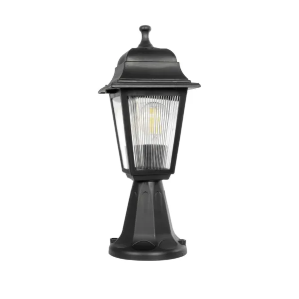 GloboStar® SOLME 203-0210 Vintage Επιδαπέδιο Φωτιστικό Φαναράκι Μονόφωτο 1 x E27 IP44 Μαύρο Πλαστικό Σώμα - Μ15 x Π15 x Υ38cm - Image 3