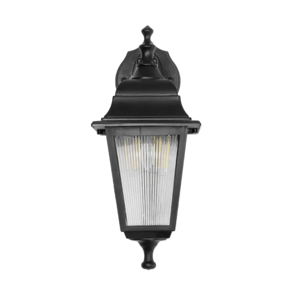 GloboStar® SOLME 203-0211 Vintage Επιτοίχιο Φωτιστικό Φαναράκι Μονόφωτο 1 x E27 IP44 Μαύρο Πλαστικό Σώμα - Μ19 x Π15 x Υ35cm - Image 3