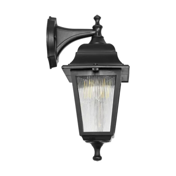 GloboStar® SOLME 203-0211 Vintage Επιτοίχιο Φωτιστικό Φαναράκι Μονόφωτο 1 x E27 IP44 Μαύρο Πλαστικό Σώμα - Μ19 x Π15 x Υ35cm - Image 4