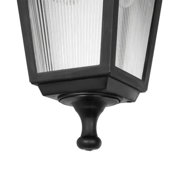 GloboStar® SOLME 203-0211 Vintage Επιτοίχιο Φωτιστικό Φαναράκι Μονόφωτο 1 x E27 IP44 Μαύρο Πλαστικό Σώμα - Μ19 x Π15 x Υ35cm - Image 6