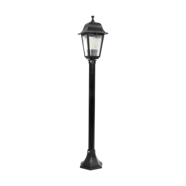 GloboStar® SOLME 203-0212 Vintage Επιδαπέδιο Φωτιστικό Φαναράκι Μονόφωτο 1 x E27 IP44 Μαύρο Πλαστικό Σώμα - Μ15 x Π15 x Υ100cm - Image 3