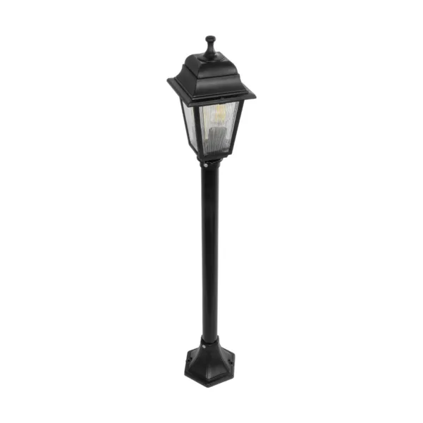 GloboStar® SOLME 203-0212 Vintage Επιδαπέδιο Φωτιστικό Φαναράκι Μονόφωτο 1 x E27 IP44 Μαύρο Πλαστικό Σώμα - Μ15 x Π15 x Υ100cm - Image 4