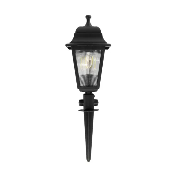 GloboStar® SOLME 203-0213 Vintage Καρφωτό Φωτιστικό Φαναράκι Μονόφωτο 1 x E27 IP44 Μαύρο Πλαστικό Σώμα - Μ15 x Π15 x Υ50cm - Image 3