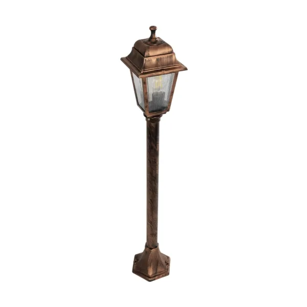GloboStar® SOLME 203-0217 Vintage Επιδαπέδιο Φωτιστικό Φαναράκι Μονόφωτο 1 x E27 IP44 Χάλκινο Πλαστικό Σώμα - Μ16.5 x Π16.5 x Υ100cm - Image 4