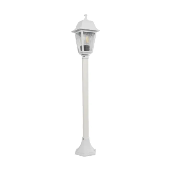 GloboStar® SOLME 203-0222 Vintage Επιδαπέδιο Φωτιστικό Φαναράκι Μονόφωτο 1 x E27 IP44 Λευκό Πλαστικό Σώμα - Μ15 x Π15 x Υ100cm - Image 3