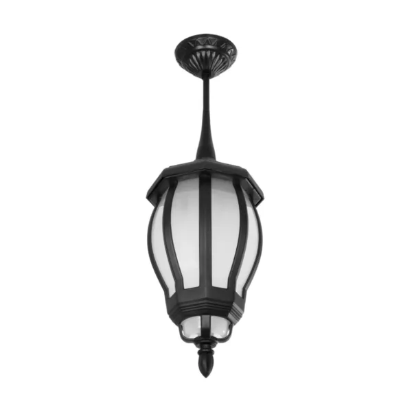GloboStar® VERDI 203-0232 Vintage Κρεμαστό Φωτιστικό Φαναράκι Μονόφωτο 1 x E27 IP44 Μαύρο Πλαστικό Σώμα - Μ17 x Π17 x Υ52cm - Image 4