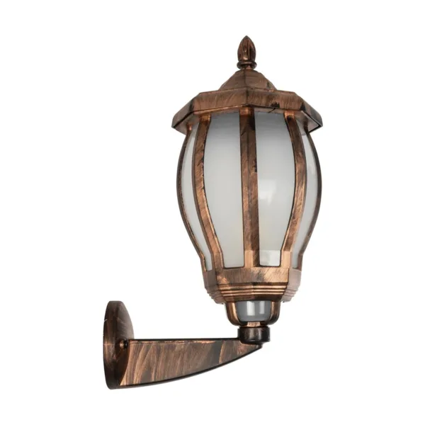 GloboStar® VERDI 203-0233 Vintage Επιτοίχιο Φωτιστικό Φαναράκι Μονόφωτο 1 x E27 IP44 Χάλκινο Πλαστικό Σώμα - Μ23 x Π17 x Υ40cm - Image 4