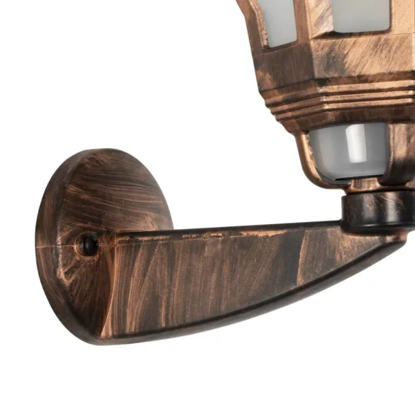 GloboStar® VERDI 203-0233 Vintage Επιτοίχιο Φωτιστικό Φαναράκι Μονόφωτο 1 x E27 IP44 Χάλκινο Πλαστικό Σώμα - Μ23 x Π17 x Υ40cm - Image 6
