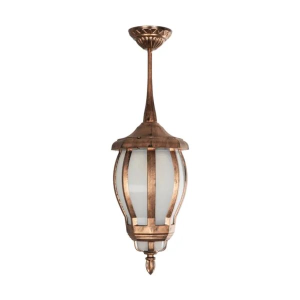 GloboStar® VERDI 203-0234 Vintage Κρεμαστό Φωτιστικό Φαναράκι Μονόφωτο 1 x E27 IP44 Χάλκινο Πλαστικό Σώμα - Μ17 x Π17 x Υ47cm - Image 3