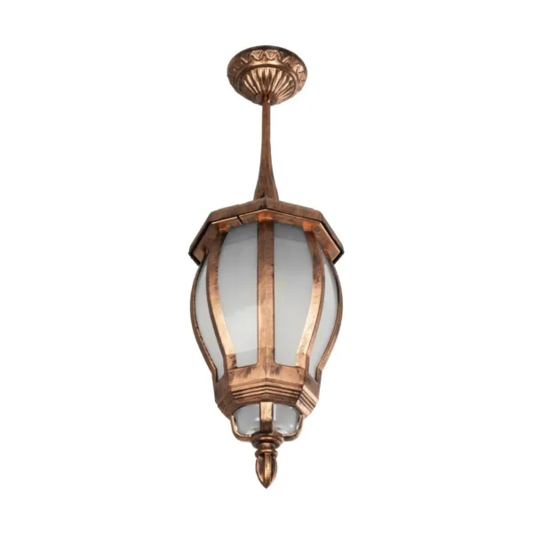 GloboStar® VERDI 203-0234 Vintage Κρεμαστό Φωτιστικό Φαναράκι Μονόφωτο 1 x E27 IP44 Χάλκινο Πλαστικό Σώμα - Μ17 x Π17 x Υ47cm - Image 4