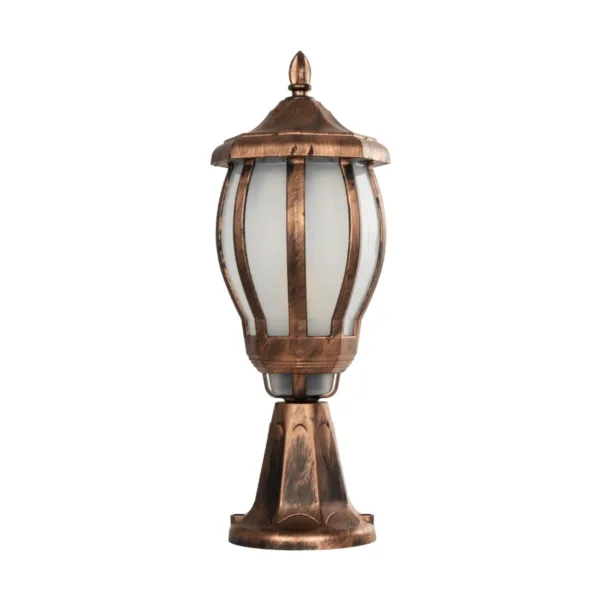 GloboStar® VERDI 203-0235 Vintage Επιδαπέδιο Φωτιστικό Φαναράκι Μονόφωτο 1 x E27 IP44 Χάλκινο Πλαστικό Σώμα - Μ17 x Π17 x Υ47cm - Image 3