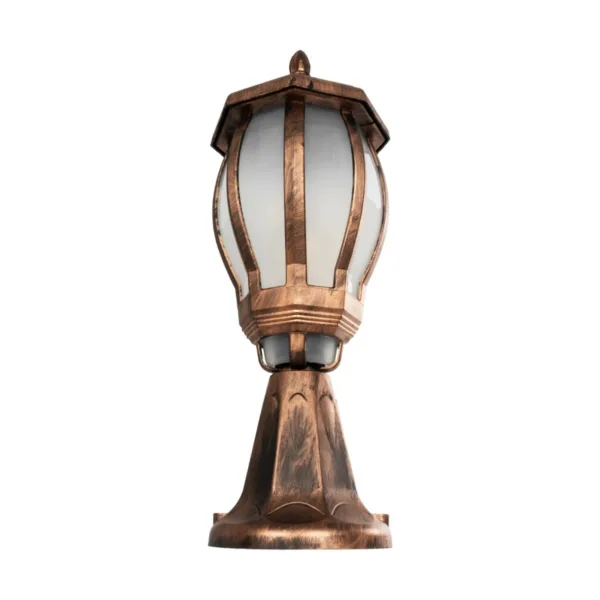 GloboStar® VERDI 203-0235 Vintage Επιδαπέδιο Φωτιστικό Φαναράκι Μονόφωτο 1 x E27 IP44 Χάλκινο Πλαστικό Σώμα - Μ17 x Π17 x Υ47cm - Image 4