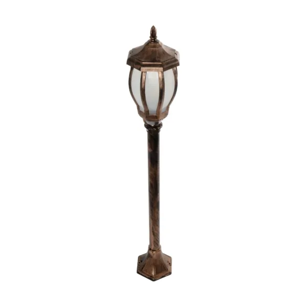 GloboStar® VERDI 203-0236 Vintage Επιδαπέδιο Φωτιστικό Φαναράκι Μονόφωτο 1 x E27 IP44 Χάλκινο Πλαστικό Σώμα - Μ17 x Π17 x Υ104.5cm - Image 4