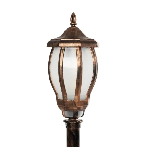 GloboStar® VERDI 203-0236 Vintage Επιδαπέδιο Φωτιστικό Φαναράκι Μονόφωτο 1 x E27 IP44 Χάλκινο Πλαστικό Σώμα - Μ17 x Π17 x Υ104.5cm - Image 5