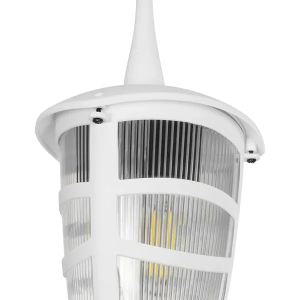 GloboStar® ZARDIN 203-0237 Vintage Κρεμαστό Φωτιστικό Φαναράκι Μονόφωτο 1 x E27 IP44 Λευκό Πλαστικό Σώμα - Μ17 x Π17 x Υ42cm - Image 5