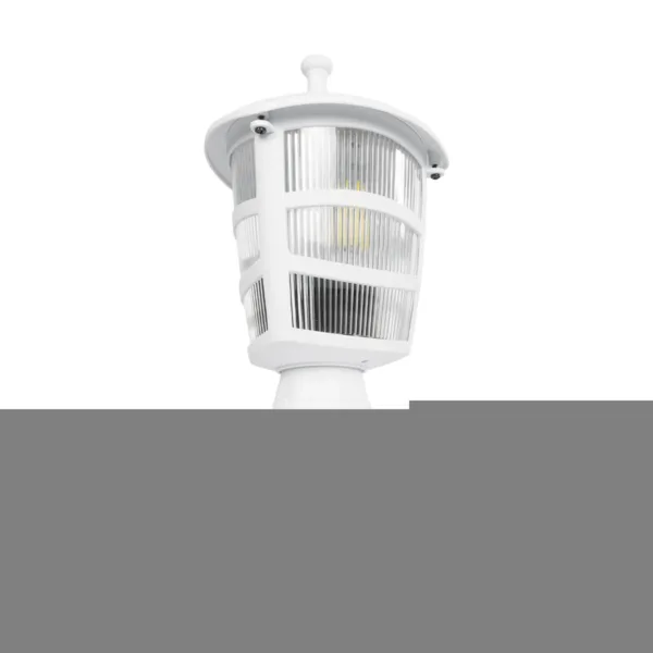 GloboStar® ZARDIN 203-0238 Vintage Επιδαπέδιο Φωτιστικό Φαναράκι Μονόφωτο 1 x E27 IP44 Λευκό Πλαστικό Σώμα - Μ17 x Π17 x Υ34cm - Image 4