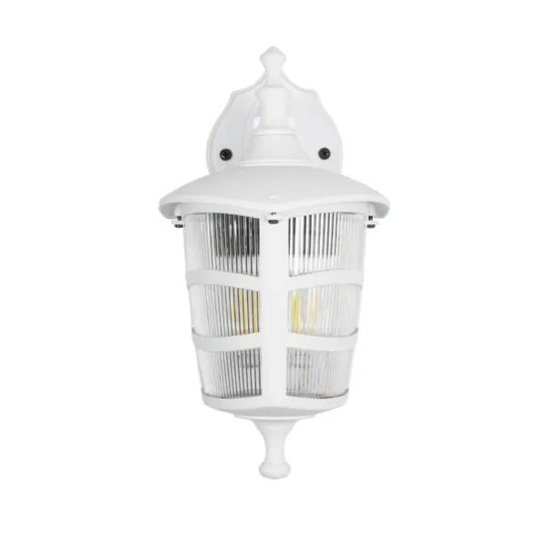 GloboStar® ZARDIN 203-0239 Vintage Επιτοίχιο Φωτιστικό Φαναράκι Μονόφωτο 1 x E27 IP44 Λευκό Πλαστικό Σώμα - Μ22 x Π17 x Υ27cm - Image 3