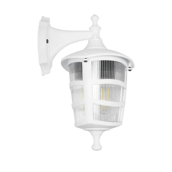 GloboStar® ZARDIN 203-0239 Vintage Επιτοίχιο Φωτιστικό Φαναράκι Μονόφωτο 1 x E27 IP44 Λευκό Πλαστικό Σώμα - Μ22 x Π17 x Υ27cm - Image 4