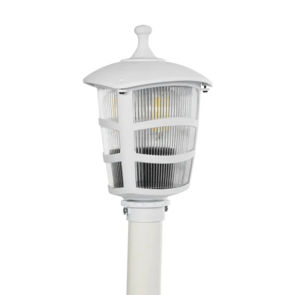 GloboStar® ZARDIN 203-0240 Vintage Επιδαπέδιο Φωτιστικό Φαναράκι Μονόφωτο 1 x E27 IP44 Λευκό Πλαστικό Σώμα - Μ16 x Π16 x Υ100cm - Image 5