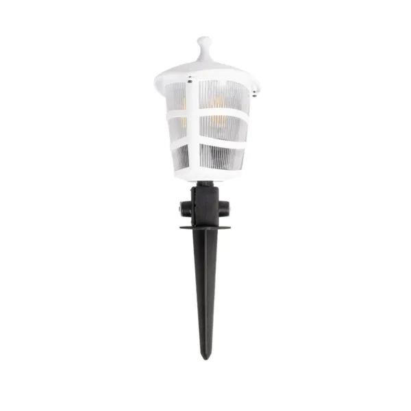 GloboStar® ZARDIN 203-0241 Vintage Καρφωτό Φωτιστικό Φαναράκι Μονόφωτο 1 x E27 IP44 Λευκό Πλαστικό Σώμα - Μ16 x Π16 x Υ51cm - Image 3