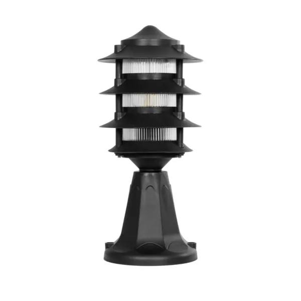 GloboStar® LANTERNA 203-0243 Μοντέρνο Επιδαπέδιο Φωτιστικό Φαναράκι Μονόφωτο 1 x E27 IP44 Μαύρο Πλαστικό Σώμα - Μ16 x Π16 x Υ35cm - Image 3