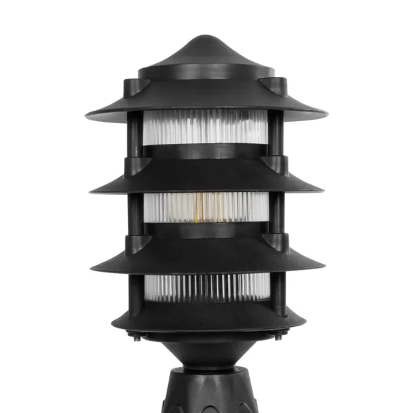 GloboStar® LANTERNA 203-0243 Μοντέρνο Επιδαπέδιο Φωτιστικό Φαναράκι Μονόφωτο 1 x E27 IP44 Μαύρο Πλαστικό Σώμα - Μ16 x Π16 x Υ35cm - Image 5