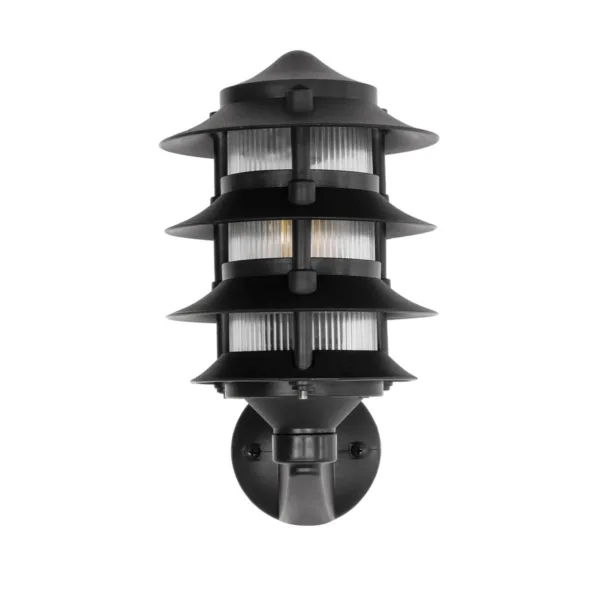 GloboStar® LANTERNA 203-0244 Μοντέρνο Επιτοίχιο Φωτιστικό Φαναράκι Μονόφωτο 1 x E27 IP44 Μαύρο Πλαστικό Σώμα - Μ24 x Π16 x Υ27.5cm - Image 3