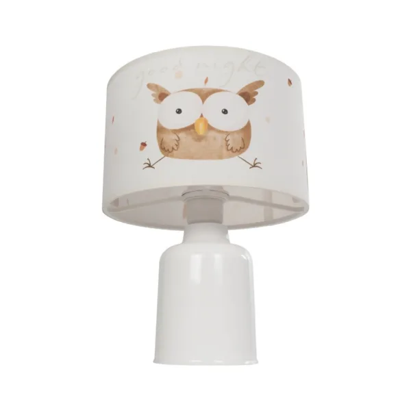 GloboStar® OWL 204-0024 Παιδικό Eπιτραπέζιο Φωτιστικό Φιγούρα Μονόφωτο 1 x E27 IP20 Λευκό & Πορτοκαλί Ύφασμα - Μ24 x Π24 x Υ32cm - Image 4