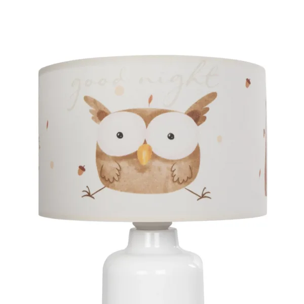 GloboStar® OWL 204-0024 Παιδικό Eπιτραπέζιο Φωτιστικό Φιγούρα Μονόφωτο 1 x E27 IP20 Λευκό & Πορτοκαλί Ύφασμα - Μ24 x Π24 x Υ32cm - Image 6