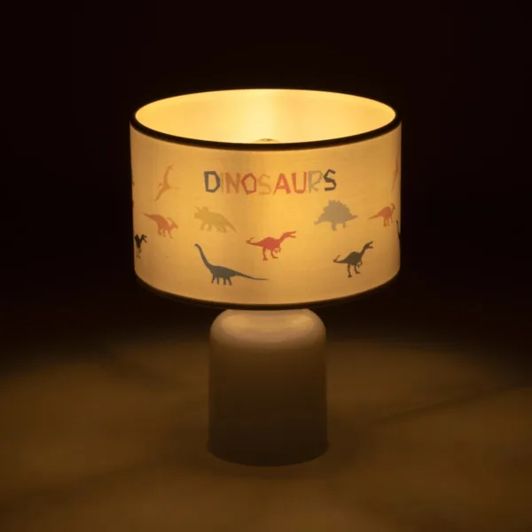 GloboStar® DINO 204-0028 Παιδικό Eπιτραπέζιο Φωτιστικό Φιγούρα Μονόφωτο 1 x E27 IP20 Λευκό Ύφασμα - Μ24 x Π24 x Υ32cm - Image 2