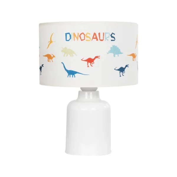 GloboStar® DINO 204-0028 Παιδικό Eπιτραπέζιο Φωτιστικό Φιγούρα Μονόφωτο 1 x E27 IP20 Λευκό Ύφασμα - Μ24 x Π24 x Υ32cm - Image 3