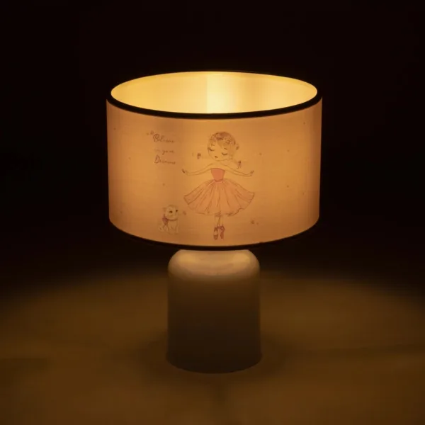 GloboStar® BALLERINA 204-0029 Παιδικό Eπιτραπέζιο Φωτιστικό Φιγούρα Μονόφωτο 1 x E27 IP20 Ροζ Ύφασμα - Μ24 x Π24 x Υ32cm - Image 2
