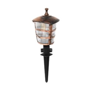 GloboStar® ZARDIN 203-0228 Vintage Καρφωτό Φωτιστικό Φαναράκι Μονόφωτο 1 x E27 IP44 Χάλκινο Πλαστικό Σώμα - Μ17 x Π17 x Υ45cm