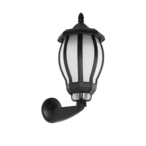 GloboStar® VERDI 203-0229 Vintage Επιτοίχιο Φωτιστικό Φαναράκι Μονόφωτο 1 x E27 IP44 Μαύρο Πλαστικό Σώμα - Μ23 x Π17 x Υ40cm