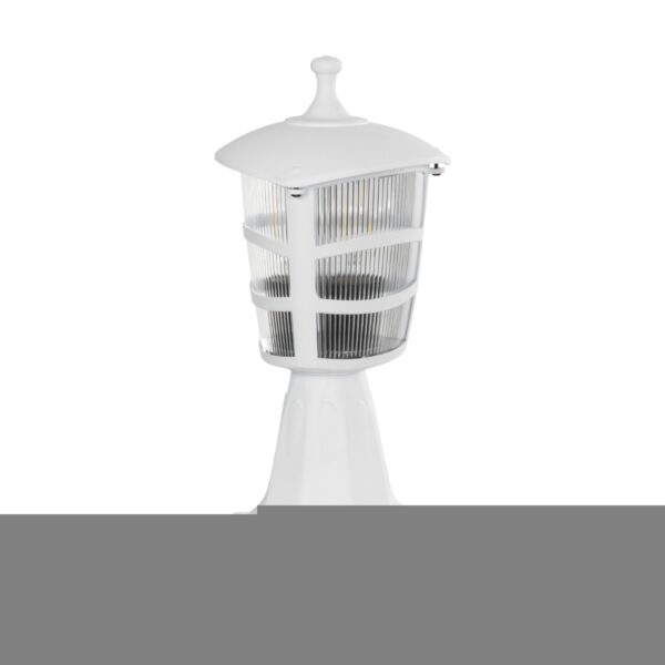 GloboStar® ZARDIN 203-0238 Vintage Επιδαπέδιο Φωτιστικό Φαναράκι Μονόφωτο 1 x E27 IP44 Λευκό Πλαστικό Σώμα - Μ17 x Π17 x Υ34cm